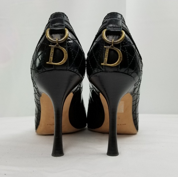 Dior Shoes - Dior Logo  Patent Leather Peep Toe Heels Pumps 38